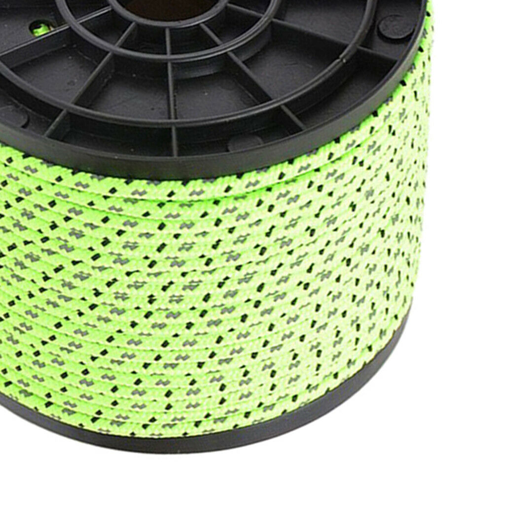 164ft Reflective Guyline Camping Tent Rope Reel Runners Guy Line Cord Paracord