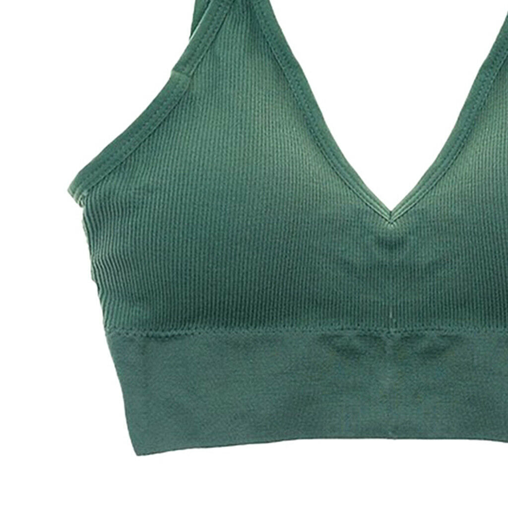 4Pcs/Set Women's V Neck Padded Bralette Seamless Crop Top Vest Sport Bra