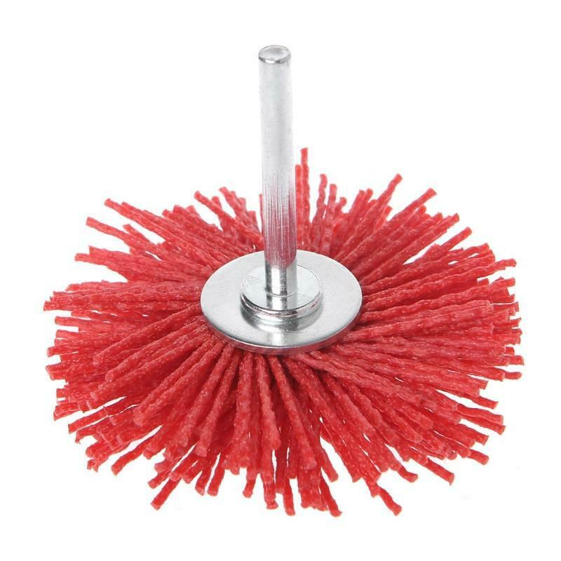 Deburring Abrasive Steel Wire Brush Head Polishing Red Nylon Wheel Cup Shank