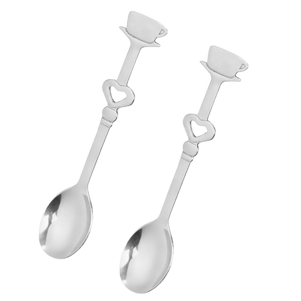 Stainless Steel Beverage Coffee Demitasse Spoon Stirrer - Silvery