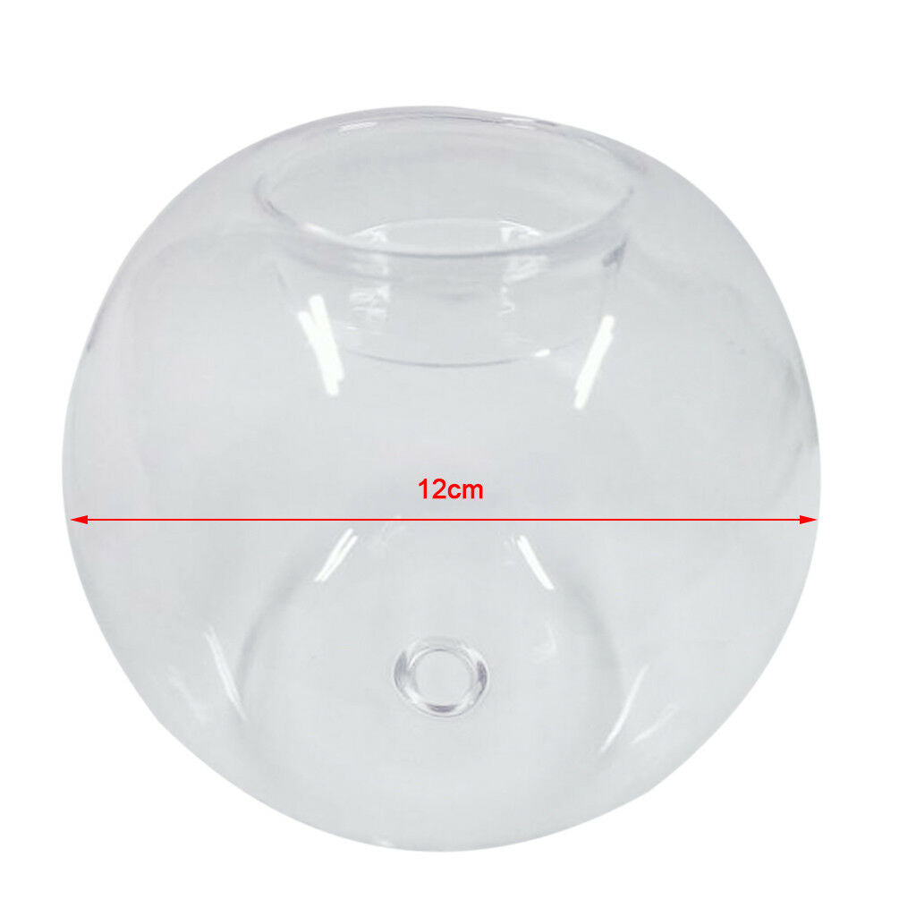 Dia.12cm Glass Sphere Ball Tea Light Candle Holder Voitive Candlestick Stand