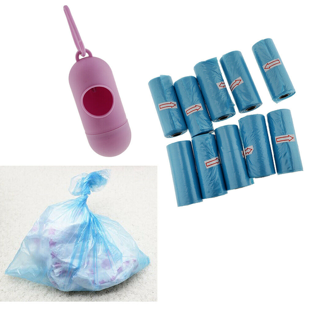 Purple Garbage Dispenser Box ,Clean Up Bags Holder Case , 10 Rolls Waste Bag