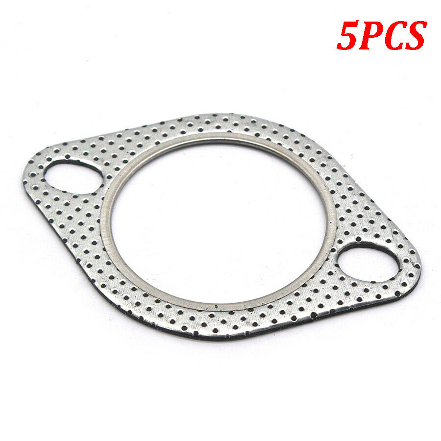 5 Pcs 2.5" 2-Bolt High Temp Exhaust Gasket Turbo/ Header Down/Dump Pipe Flange