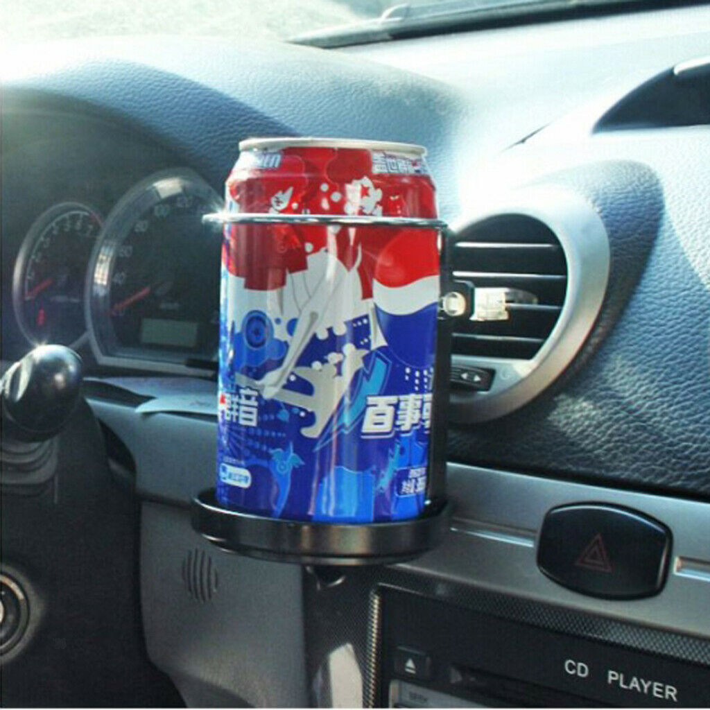 Car Wind Air A/C Outlet Folding Cup Tin Bracket Bottle Drink Holder Black