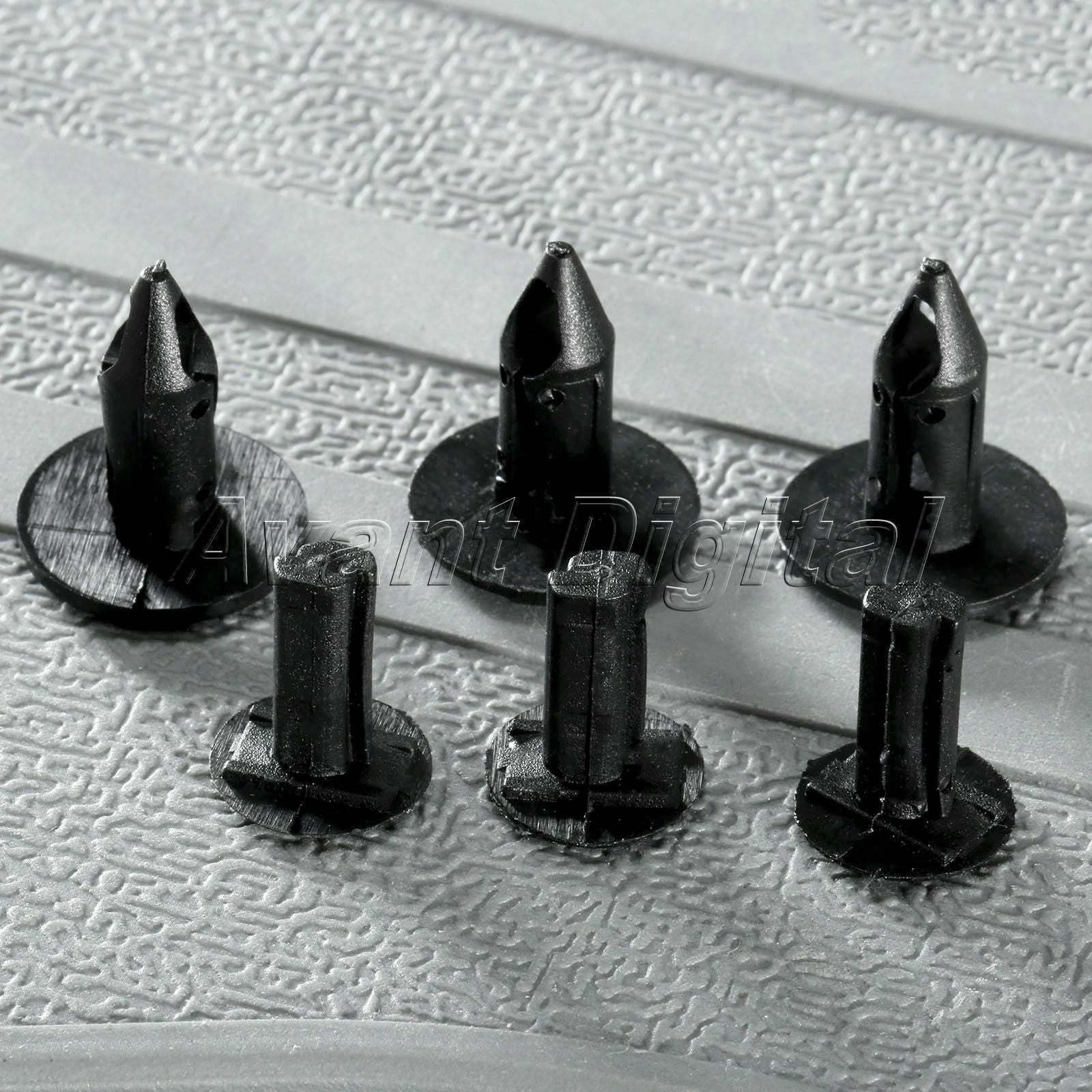 50 x Black Plastic Car Auto Bumper Fender Push Clips Plastic Rivets Fasteners