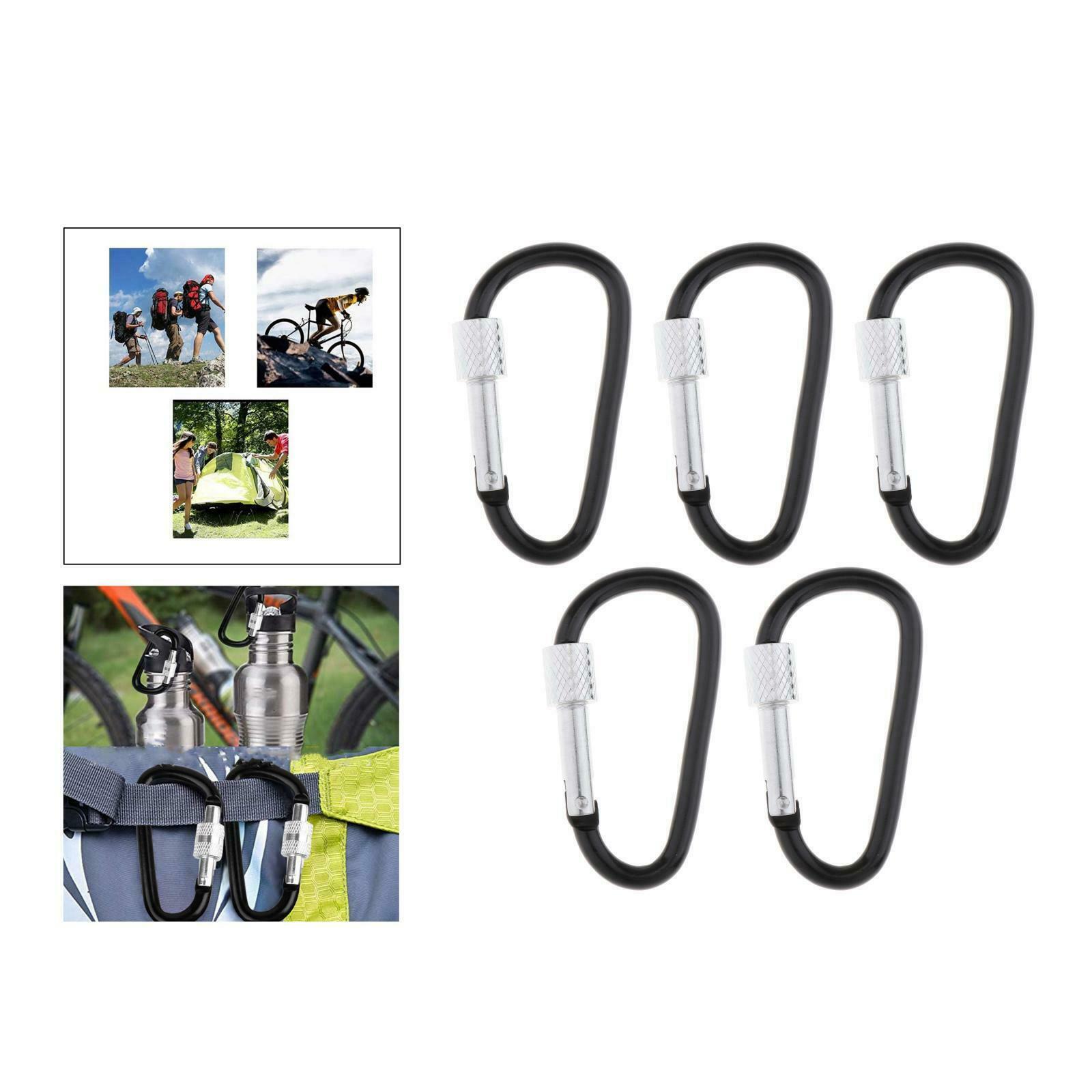 Anti-Rust Carabiner Clips Keychain Screwgate Travel D-Ring Buckle Clasp