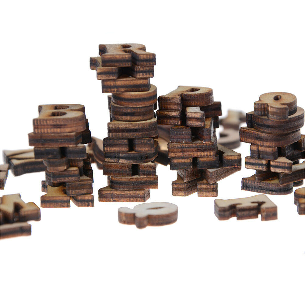 100X Letters Wooden Alphabet Embellishment Scrapbooking Cardmaking Craf.l8