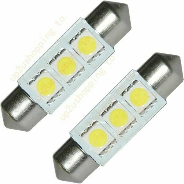 5X White 36MM 3 LED 5050 SMD Festoon Dome Car Light Interior Lamp Bulb 12V