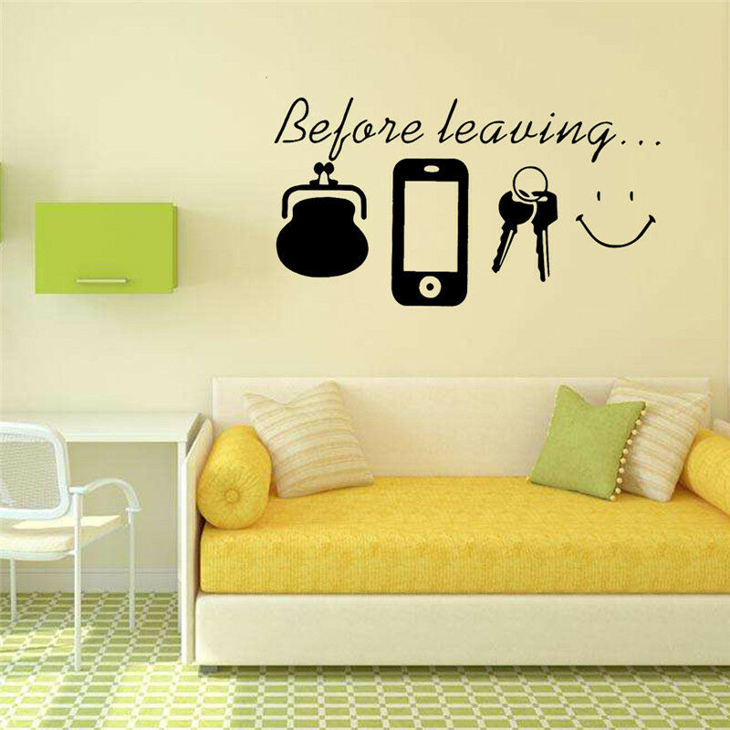 " Before Leaving " Warning Wall Stickers Home Wall Art Stickers Room Door Decor