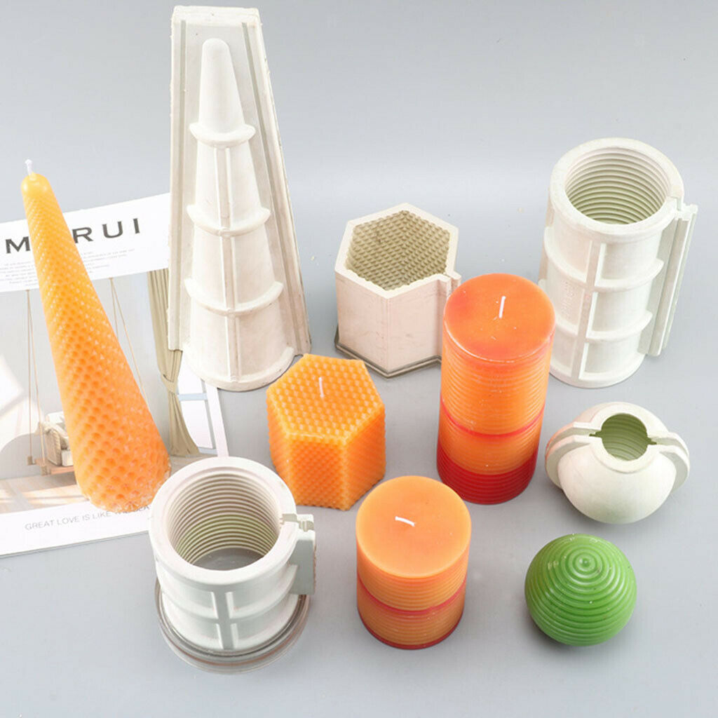Rubber Candle Mold Spindle Shaped Mould Candles Making Supplies 3x6inch