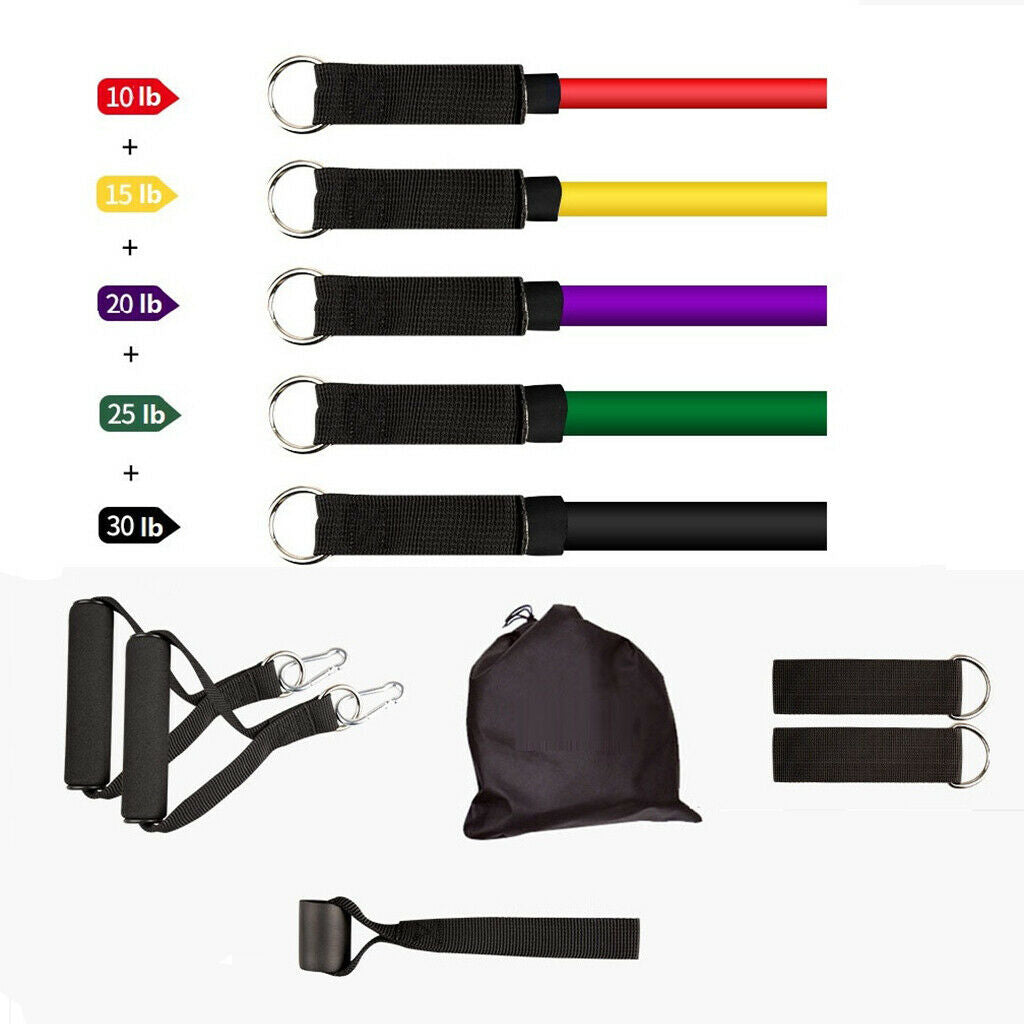 Elastic Resistance Bands Set Ankle Strap Rehab Yoga Pilates Heavy Workout Bands