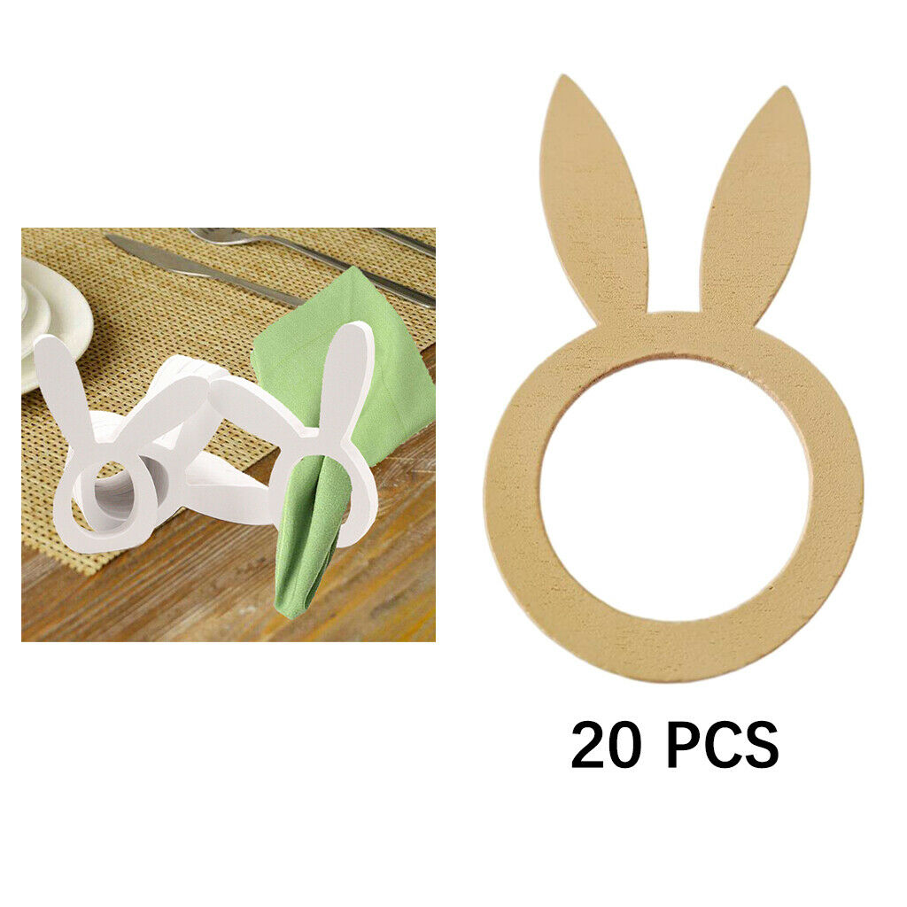 20x Napkin Rings Holder Easter Holiday Rabbit Ear Serviette Stand Wedding