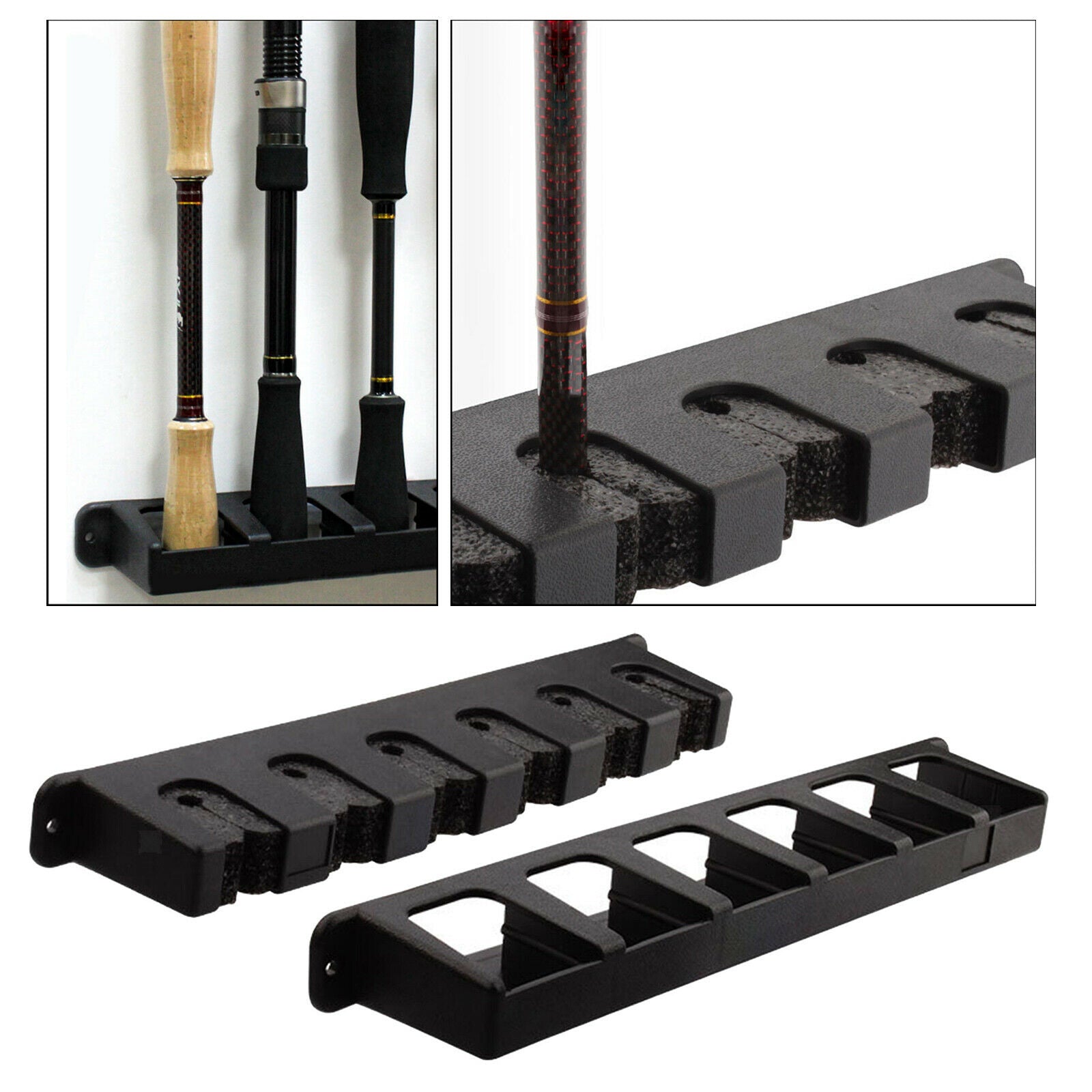 Fishing rod rack vertical bracket wall-mounted storage boat pole bracket