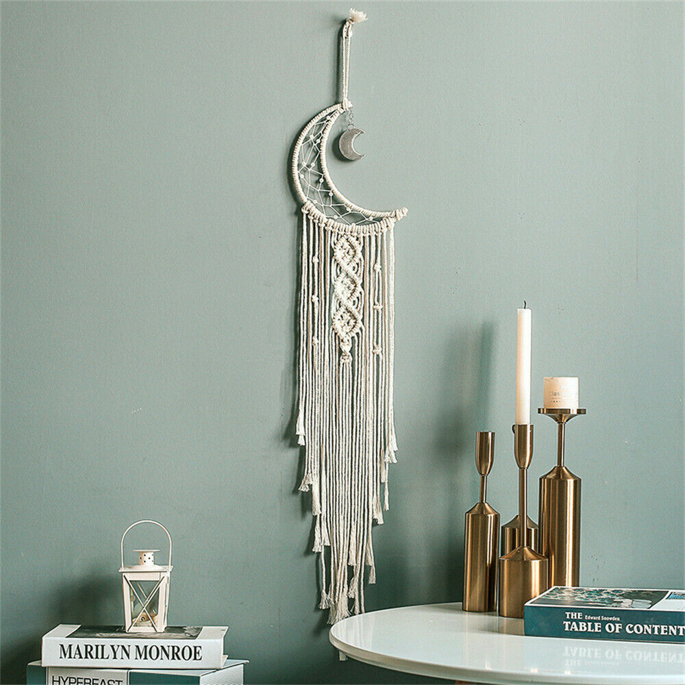 Artistic style Home Art Decor Moon Handmade Macrame Woven Wall Hanging