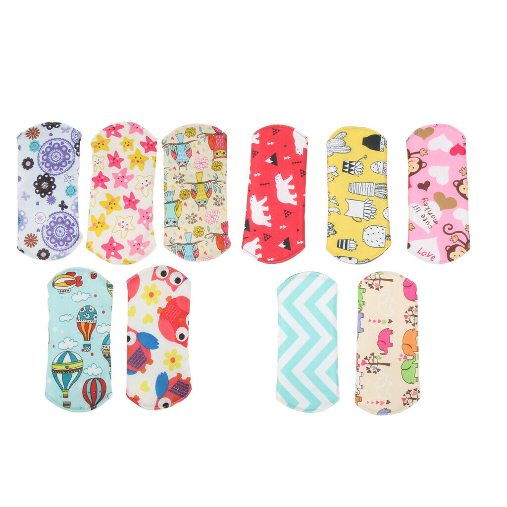 10 Pack Charcoal Bamboo Women Cloth Menstrual Pads Sanitary Pad Mama Cloth