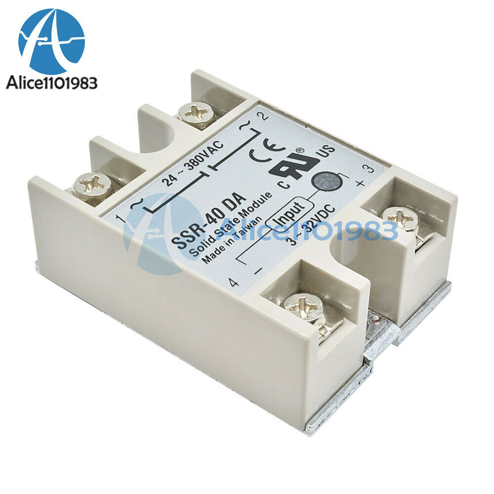 2PCS 40A 250V SSR-40 DA Solid State Relay Module DC 3-32V  To AC 24V-380V