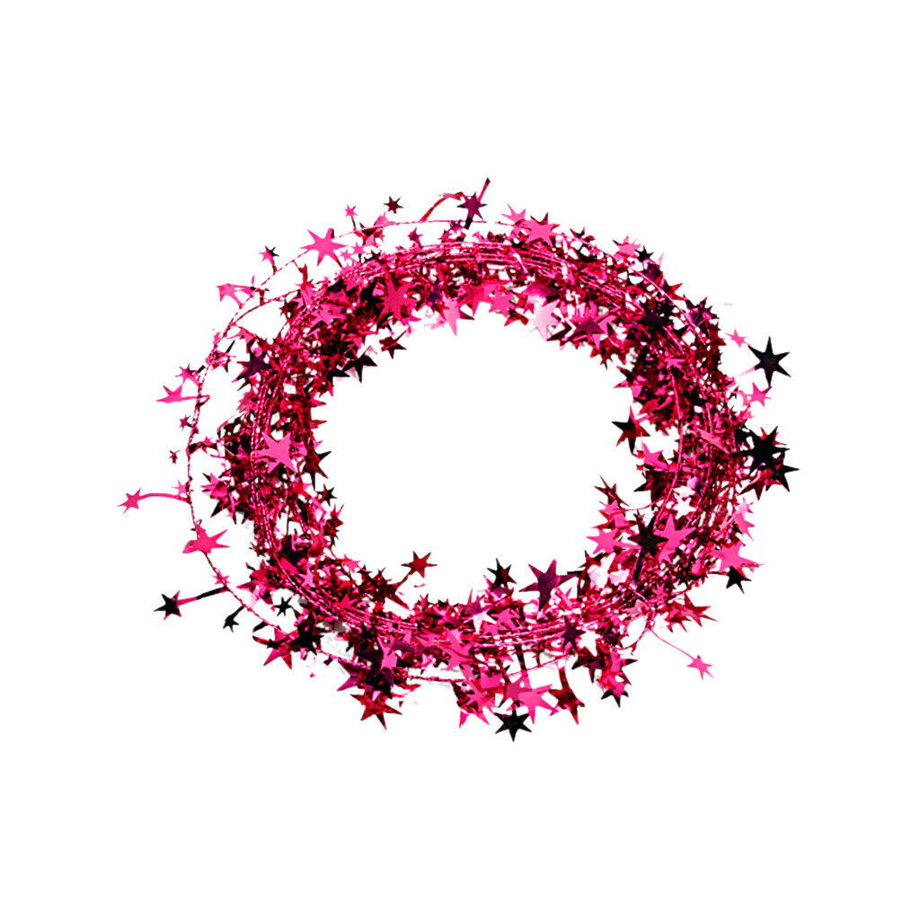 19.5 Feet Decorative Iron Wire Garland Stars Tinsel Garlands Christmas