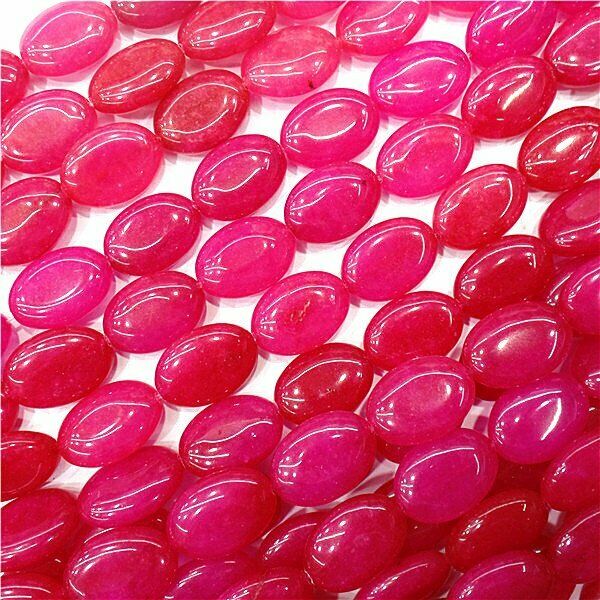 1 Strand 18x13x6mm Rose Malay Jade Oval DIY Spacer Loose Beads 15.5inch HH8026