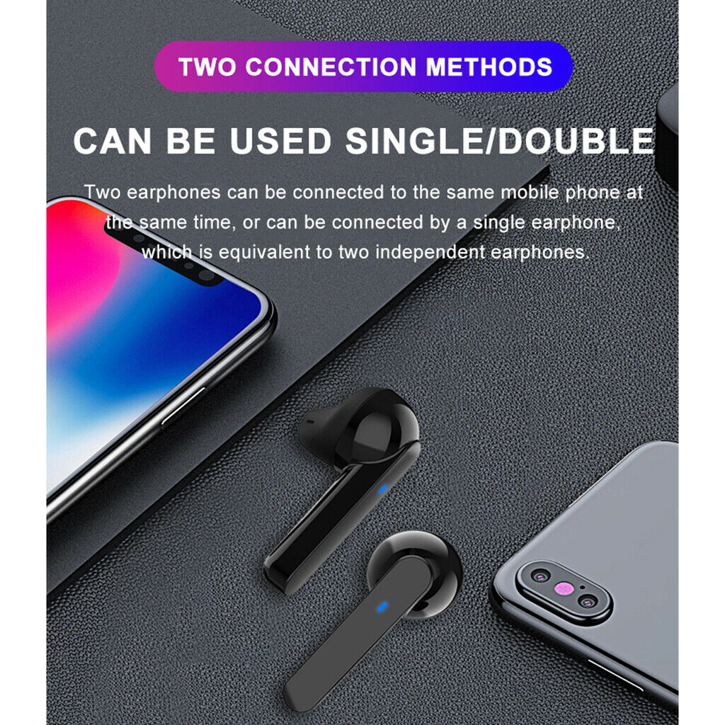 Mini TWS Wireless Earbud Headset Bluetooth 5.0 Mini Earphone In-Ear Black