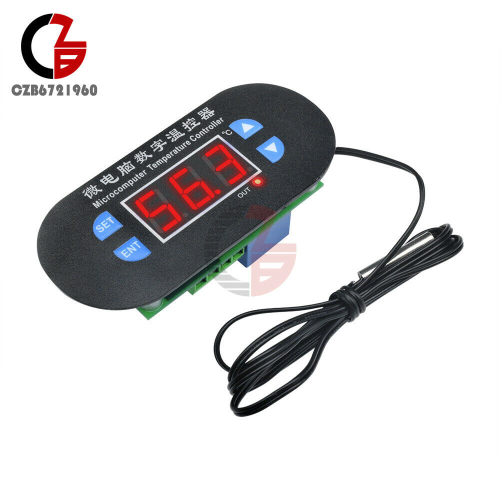 AC 220V Digital LED Temp Controller Thermostat Cool/Heat Red Switching -50-120°C