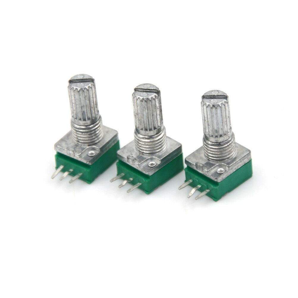 3pcs Knurled Shaft Single Linear B 10K ohm Rotary Potentiometer RK097N xiKZU Qx