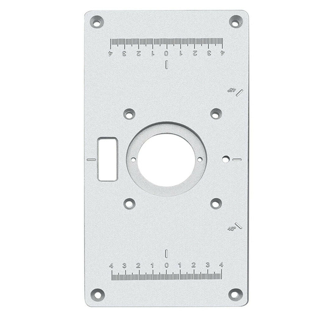 Aluminum Router Table Insert Plate Woodworking DIY Router w/Insert Rings Screws