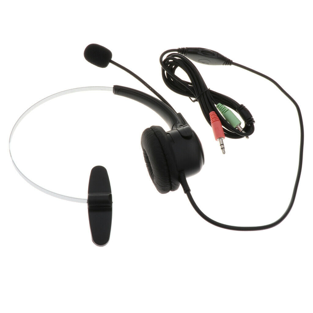 Telephone Headsets 3.5mm Noise Canceling W / Mic Overhead For Call Center