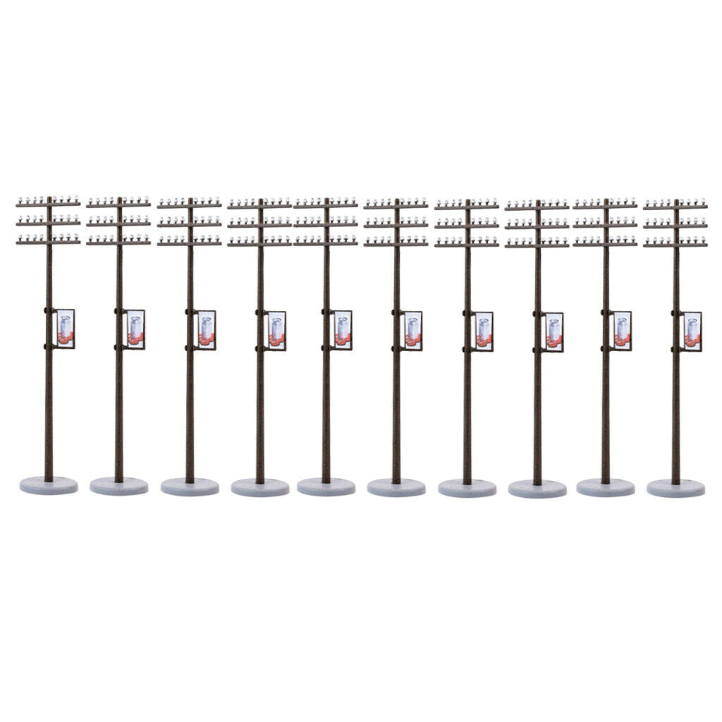 10PCS 8cm Plastic Detachable Electric Line Pole for Train Park LAYOUT 1:100
