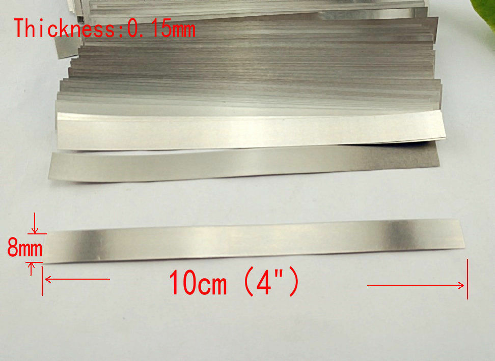 10pcs Pure 99.96% Low Resistance Nickel Ni Metal Strap Sheet 8*0.15*100 mm