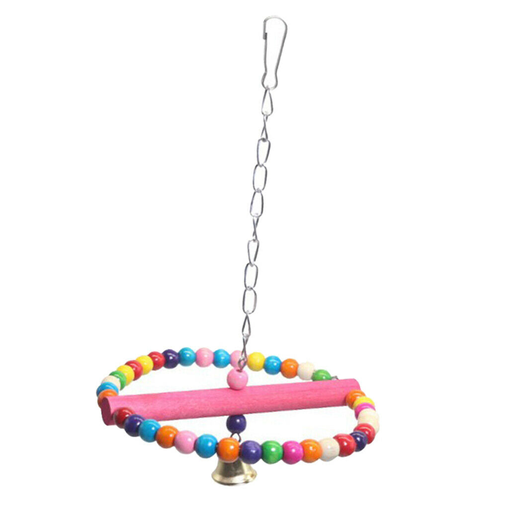 Multi Color Beads Hanging Swing Ladder For Bird Parrot Climbing & Chewing