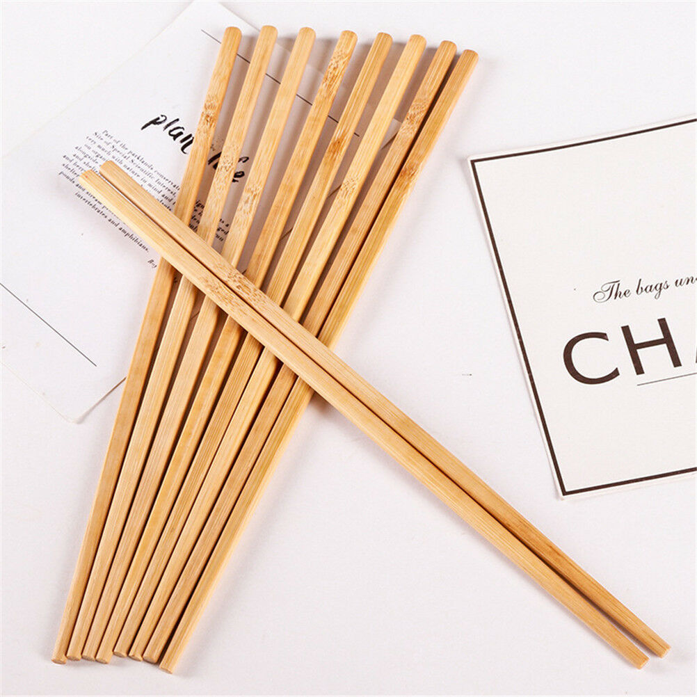 5pairs Reusable Natural Wavy Wood Chopsticks Chinese Chop Sticks Food Stic DEAU