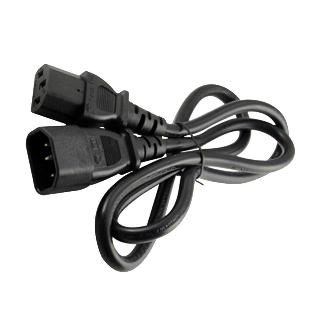 Black New PVC C14 Male to C13 Female Power Convertor 3.3ft Replacement
