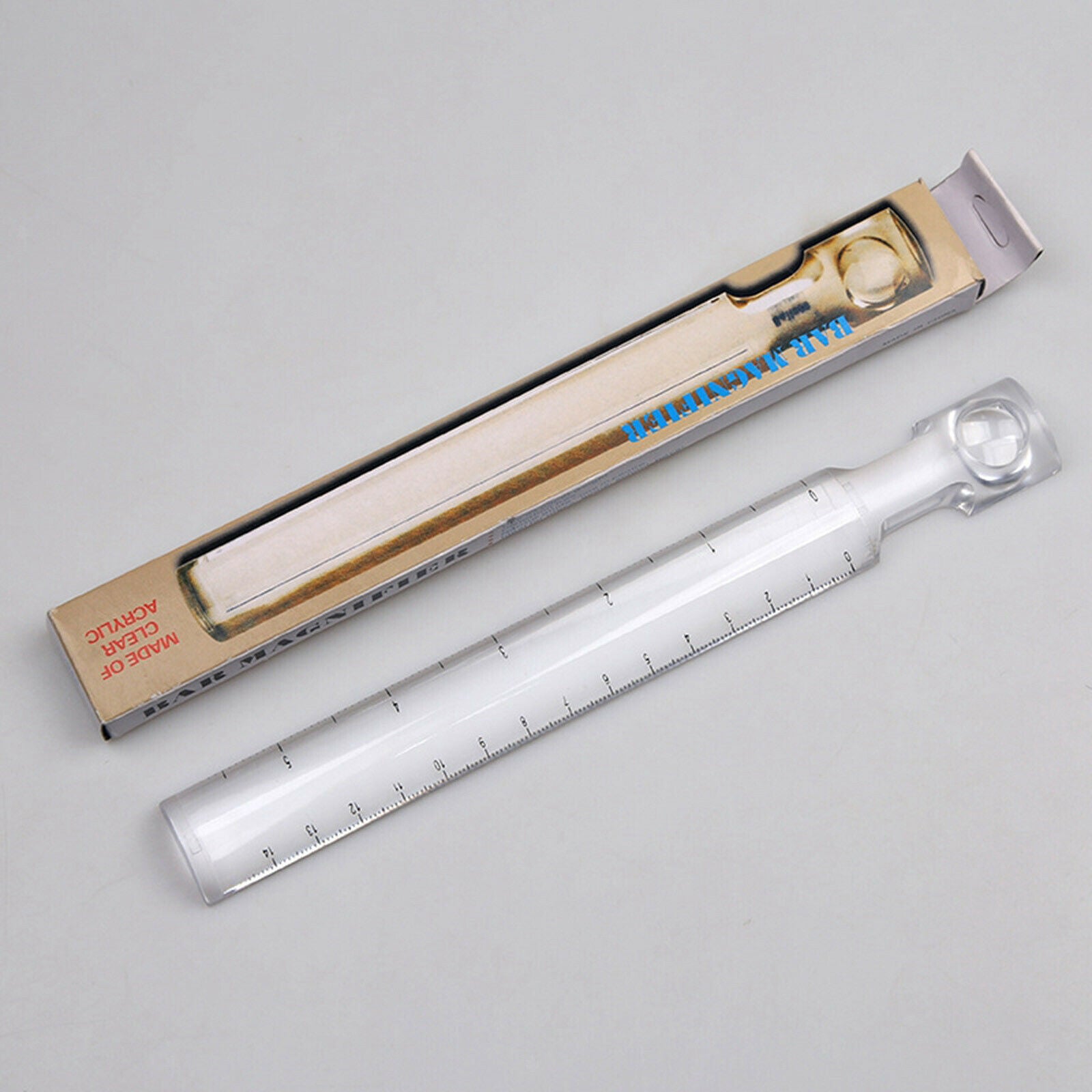 Portable Handheld Magnifier Bar Magnifying Ruler with Scale Office Supplies