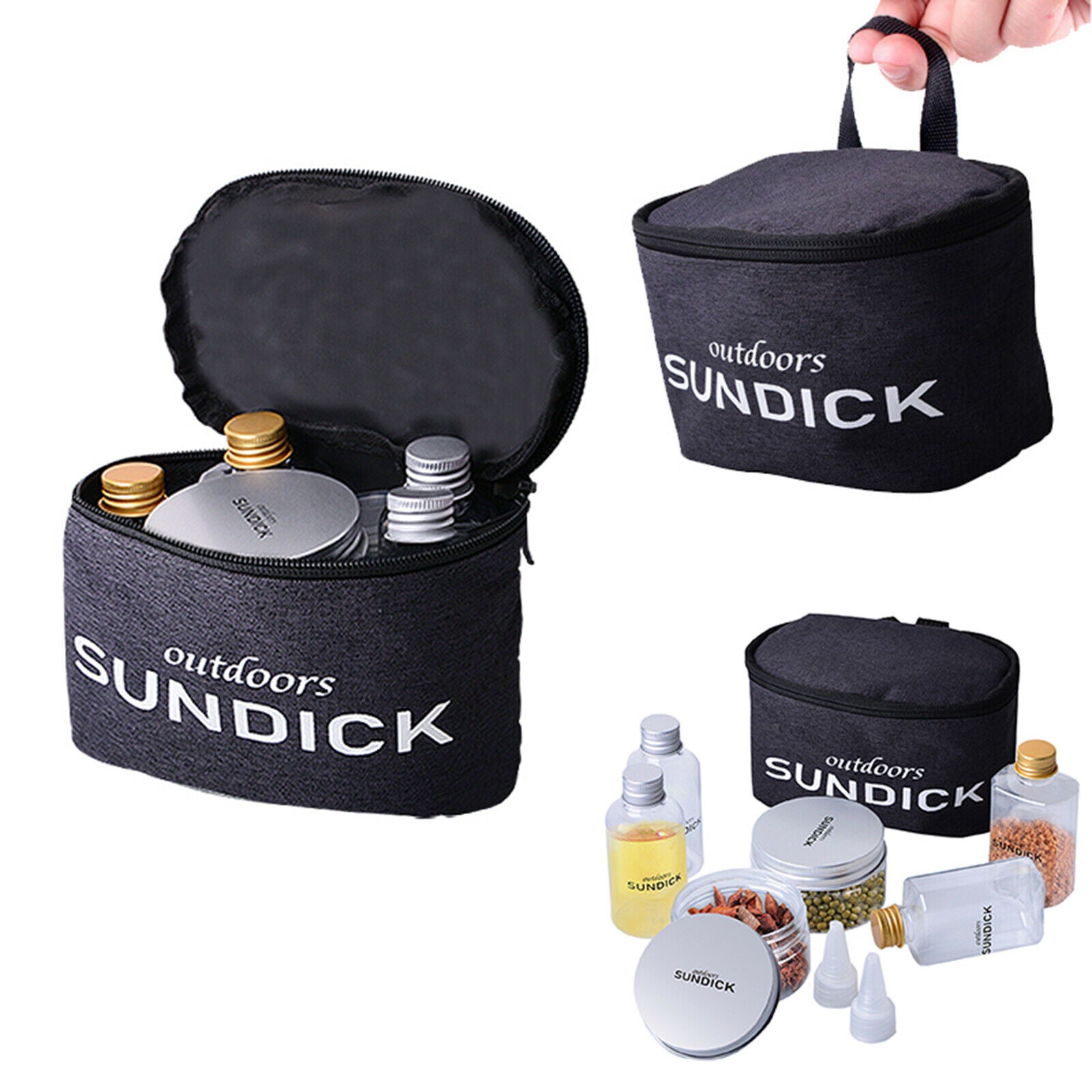 6pcs Kitchen BBQ Spice Jars Cruet Tool Camping Hiking Home Cooking Seasoning