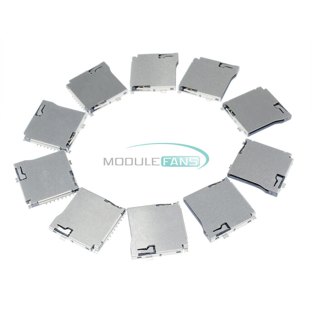 10PCS SD TF Micro Memory Card Self-eject Socket Adapter Plug TransFlash