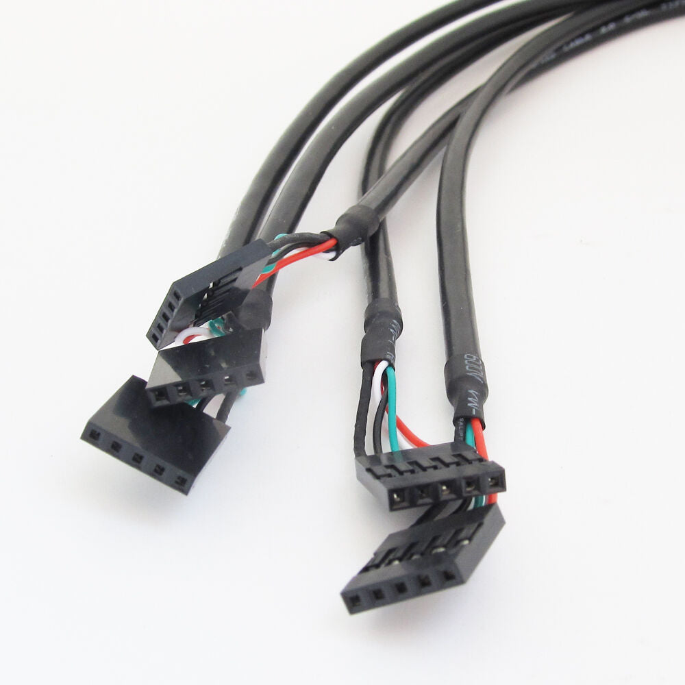 1pc Black 30cm/1ft USB Internal 5 Pin Header to USB A Female Jack Adapter Cable
