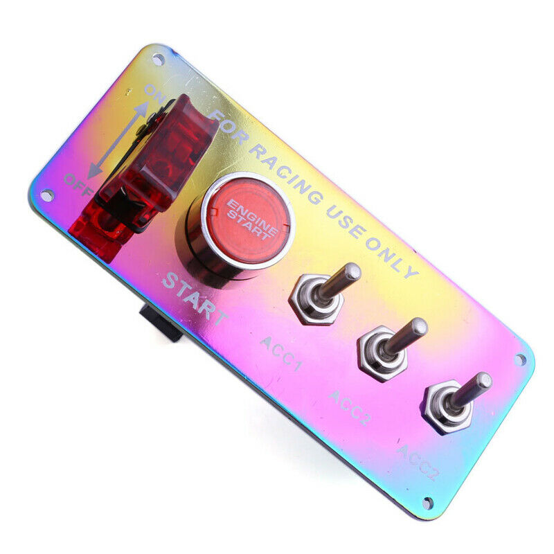 Racing Car LED Toggle Ignition Switch Panel Engine Start Push Button Colorful