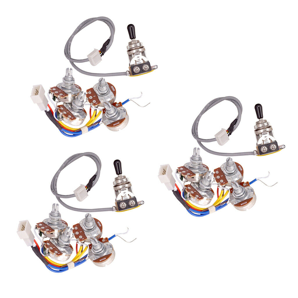 3 Set Parts 3 Way Toggle Switch Circuit Wiring Kit Pots For Electric Guitar
