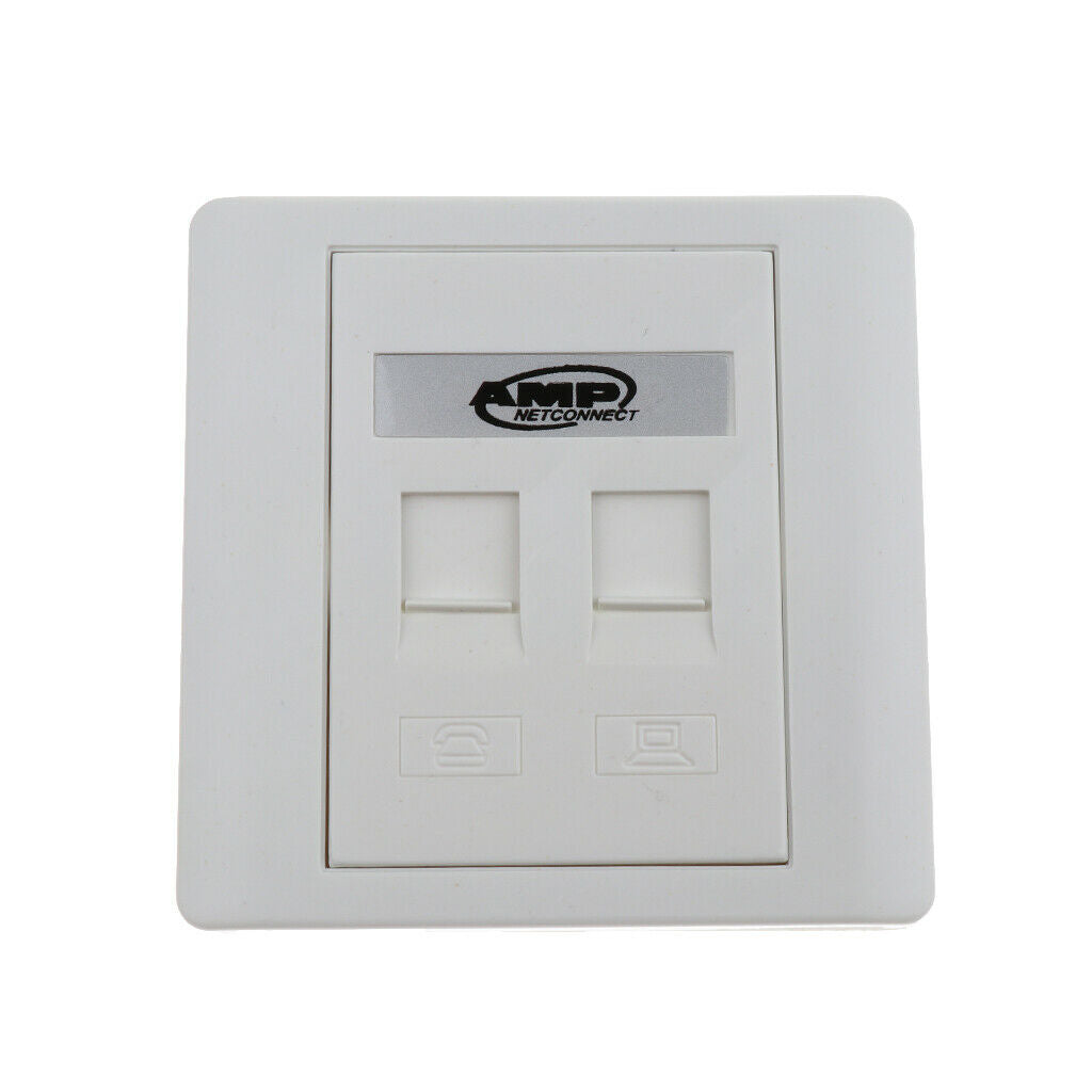 Face Plate Wall Socket /RJ11 Ethernet Single Gang 2 Ports with Keystone