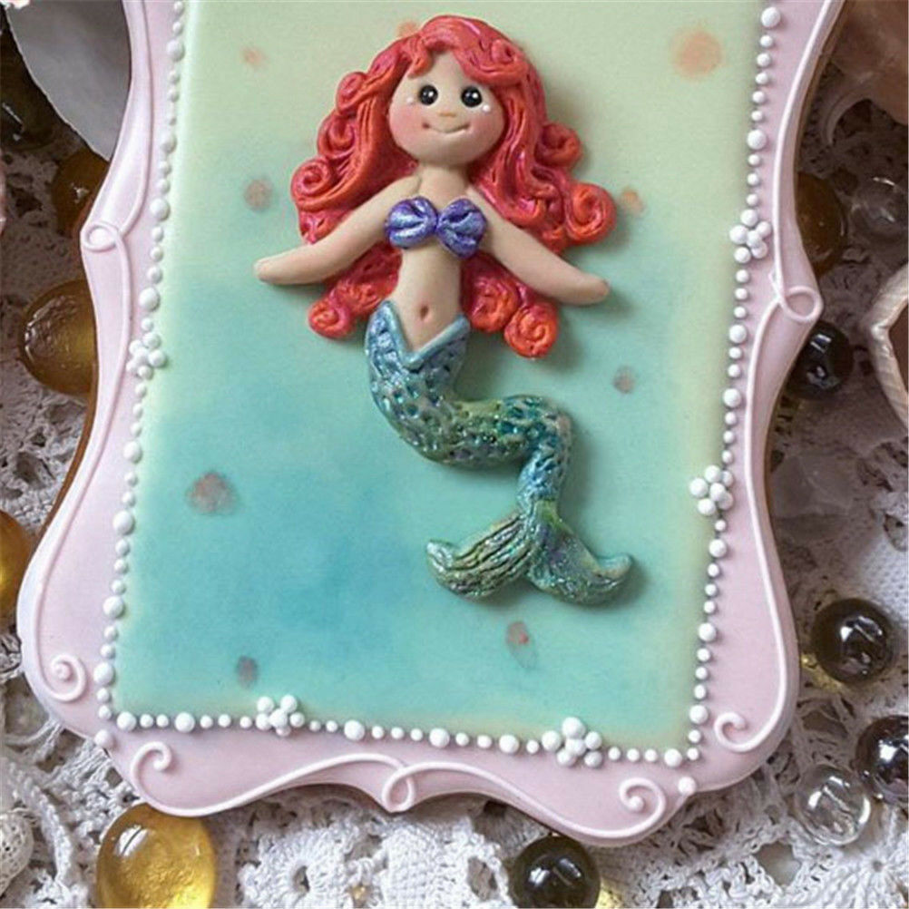 1pc pink Mermaid Silicone mold fondant mold cake decorating tools baking .l8