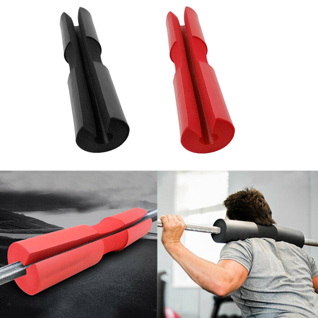 Squat Barbell Neck Shoulder Pad Protector Weightlifting Pull Up Grip Red
