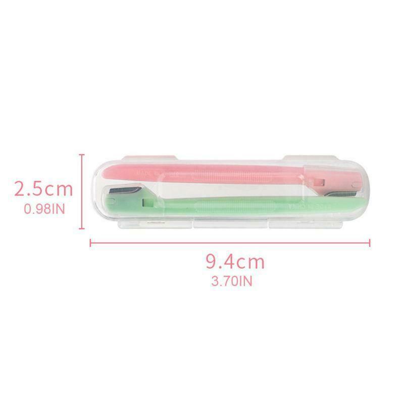 2 Pcs Mini Protable Eyebrow Razor Durable Stainless Steel Blade Practical Tools