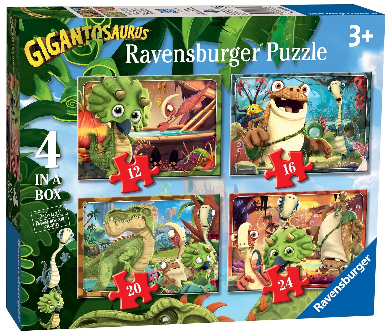 03080 Ravensburger Gigantosaurus 4 in a Box Dinosaur Jigsaw Puzzle Children 3yr+