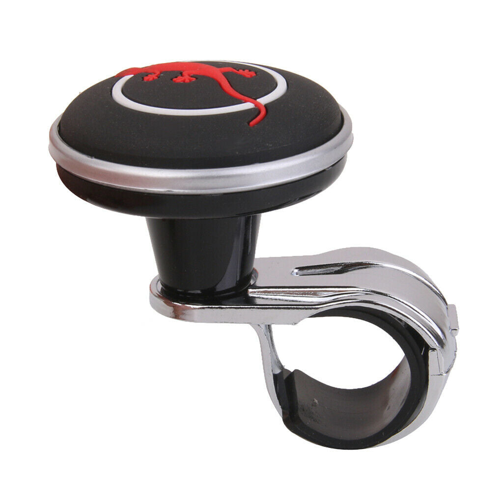 Rubber Power Knob Steering Wheel Grip Spinner Black Hand Aid Car
