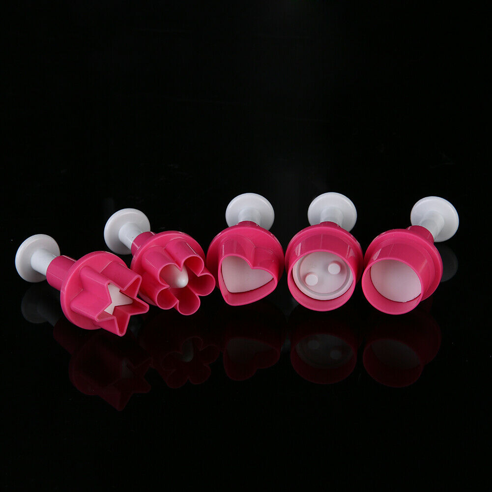 5pcs Button Round Pentagram Shape Fondant Cake Mold DIY Mold Cutter Decor @