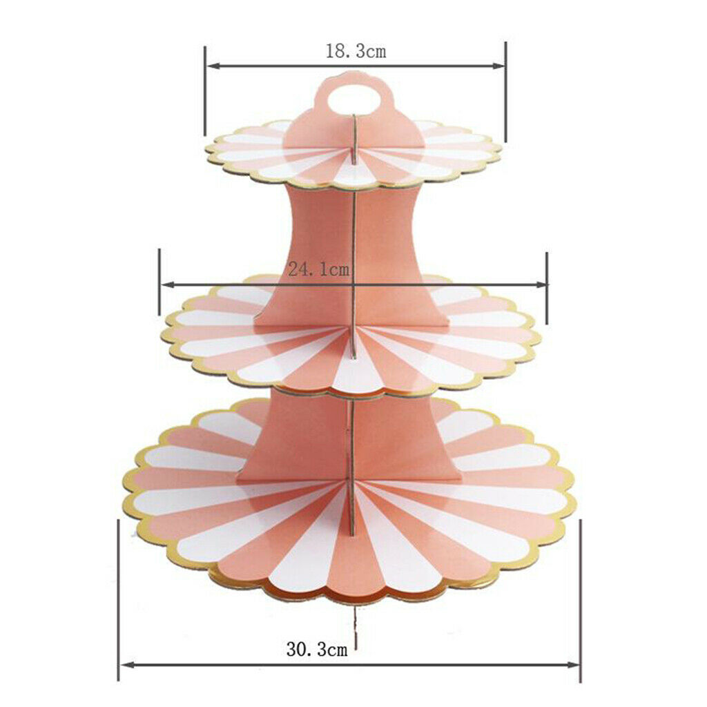 2x 3 Tier Folding Cupcake Stand Cake Dessert Food Display Tower Plate Treats