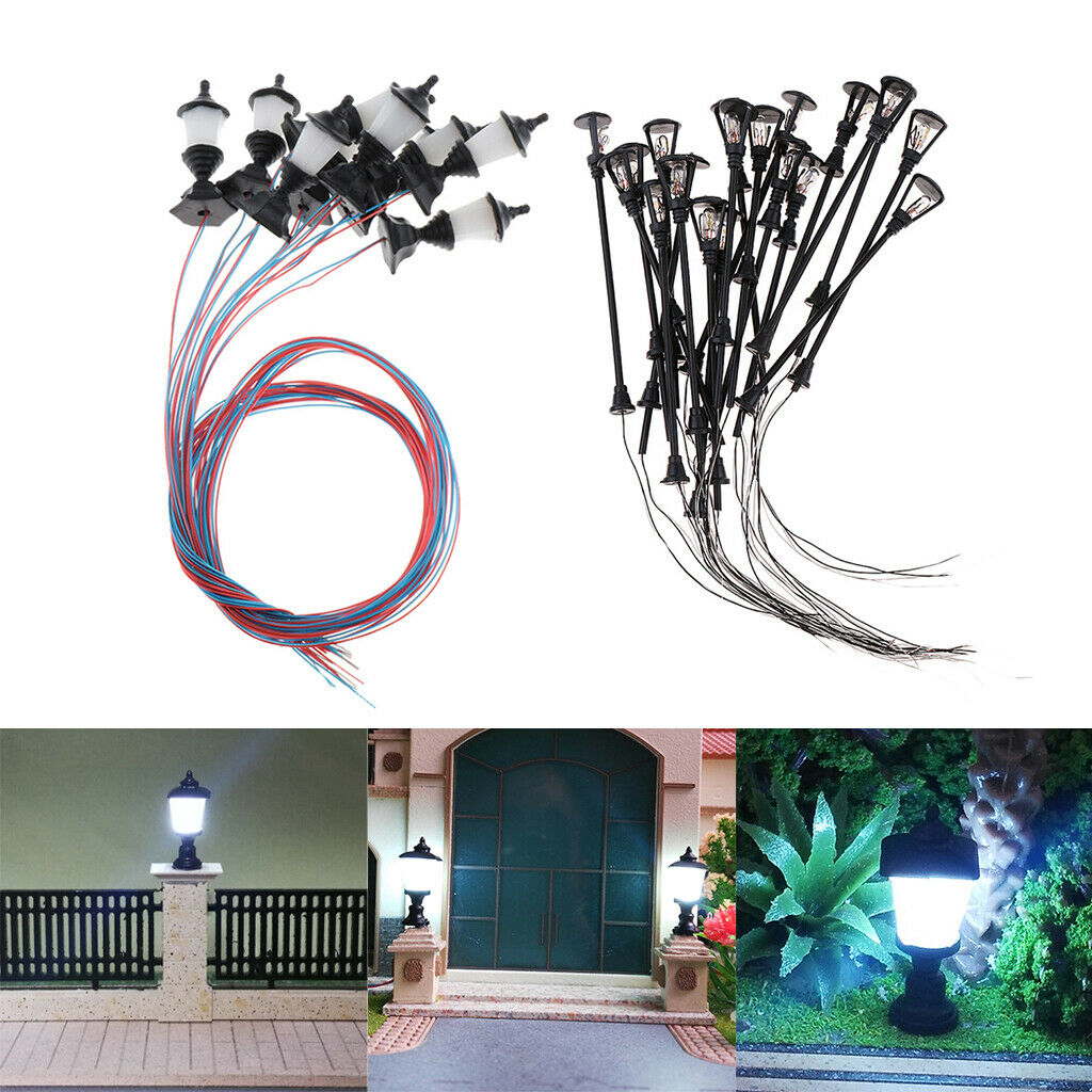 30Pcs 1:100 Mini Railway Landscape LED Lights Sand Table Buildings Accs