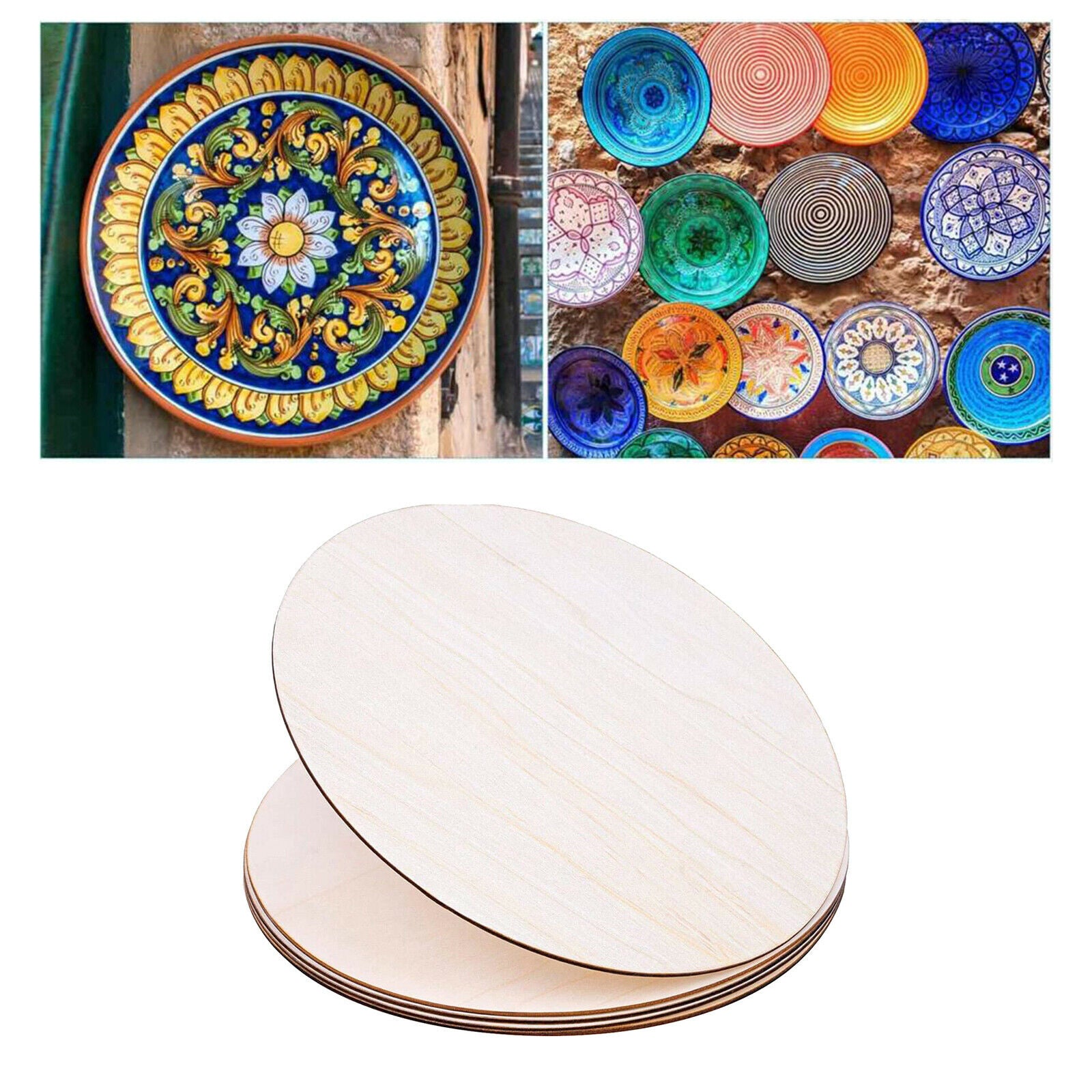 5 Unfinished Wood Blanks for Crafts Wooden Pieces Cutout Slices for Painting