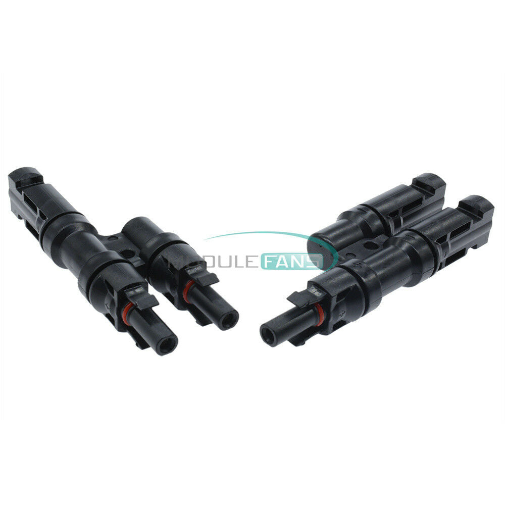 1 Pair Adapter Y Branch T Branch 30A Female Male Connectors for Solar Panel