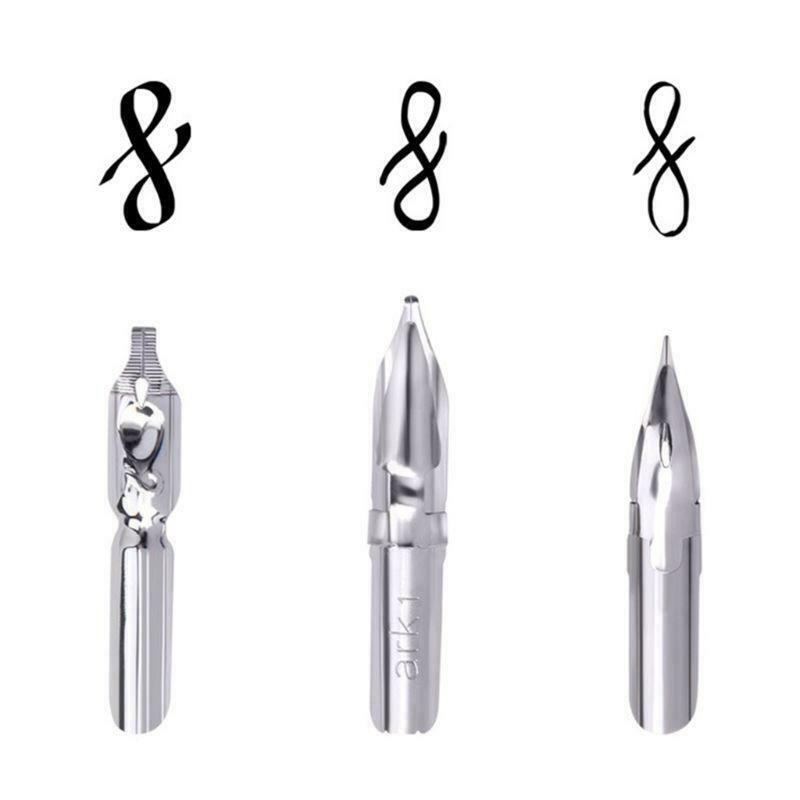 Manga Dip Pen Set Comic Pro Drawing Kit 3 Nibs Wood Holder Ink Calligraphy Tools